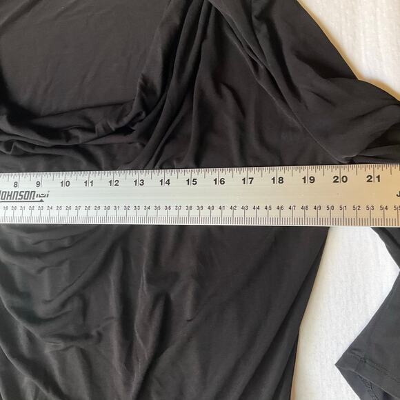 Ellen Tracy Women Dress size L Long sleeve KneeLength Crew Neck Stretchy Black - Picture 3 of 11